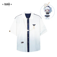 Genshin Impact Kamisato Ayaka Short Sleeved Shirt Doujin Kamisato Ayaka Theme Uniform Accessories Xmas Gifts