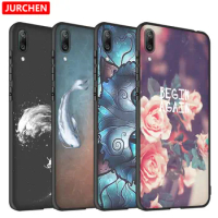 JURCHEN Cartoon Silicone Phone Case For Huawei Y7 Pro 2019 Cover Flower Cute Cat Dog Cover For Huawei Y7 Pro 2019 Phone Case