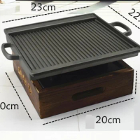 portable mini cast iron bbq grill barbecue stove table top barbecue grills Single couple 20*20cm cast iron stove +aluminum pan