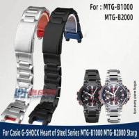 For Casio Heart of Steel MTG-B1000 MTG-B2000 Solid metal watchband 316L Stainless steel MTG B1000 bracelet watch strap with Tool