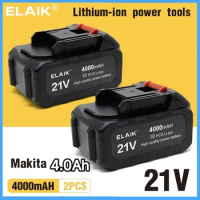 21V 2000mAh 4000mAh Rechargeable Lithium Ion Battery For Makita Cordless Drill/Brushless Wrench/Screwdriver/Circular Saw EU Plug