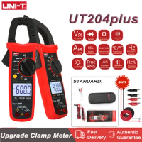 UNI-T UT204+ Digital Clamp Meter AC\DC Multimeter Auto Range Voltmeter Pliers LED High Precision Resistance Test Tester Ammeter