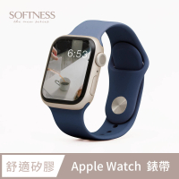 【General】Apple Watch 錶帶 SE2 / SE 簡約舒適防水矽膠壓扣運動錶帶(星空藍)