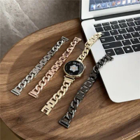 18mm 20mm 22mm Watch Strap Metal Rhinestone Chain Watch Band For Apple iwatch S8 S7 S6 5 4 3 S9ultra 42MM Huawei GT4 Watch6