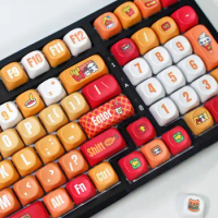 Orange Autumn Maimen Panda Keycap PBT Type MOA Highly Sublimated Customized Wooting Keyboard Personalized DIY Cartoon Keycaps