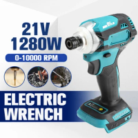 21V Electric Screwdriver Impact Wrench Rechargeable Brushless Cordless High-speed Drill Driver with LED Light for Makita Battery