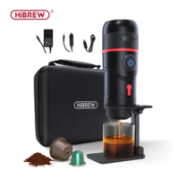 HiBREW Portable Coffee Machine for Car &amp; Home,DC12V Expresso Coffee Maker Fit Nexpresso Dolce Pod Capsule Coffee Powder H4