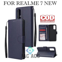 DOMPET HP PREMIUM UNTUK REALME 7 LEATHER FLIP CASE PREMIUM UNTUK REALME 7