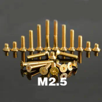 M2 M2.5 (5-14mm Length) Titanium Gold Plating Allen Screw Countersunk Head Screws Hexagonal Bolts Hex Bolt High Quality