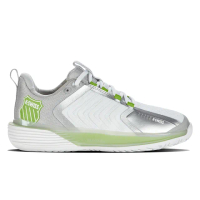 【K-SWISS】網球鞋 女鞋 白灰綠 Ultrashot 3(送運動襪)