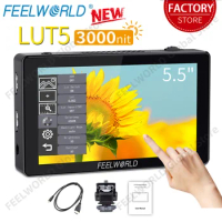 FEELWORLD 5.5 Inch 3000nit Touch Screen DSLR Camera Field Monitor 1920x1080 IPS 4K HDMI Input Output Auto Dimming HDR 3DLUT LUT5