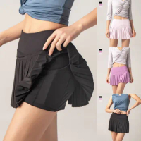 Cloud Hide Women Sports Tennis Skirts Golf Skirt Fitness Shorts High Waist Athletic Running Short Quick Dry Sport Skort Pocket