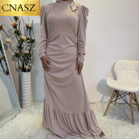2020 fesyen baru Muslim islam lipatan pakaian Dubai fesyen Muslim wanita Abaya pakaian balut jersi Maxi pakaian