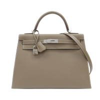 【二手名牌BRAND OFF】HERMES 愛馬仕 大象灰 Epsom牛皮 Kelly 32 凱莉包 兩用包 D刻