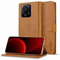 Magnetic Button Leather Wallet Case For Xiaomi Mi 13T Pro 12T 11T Luxury Shockproof Phone Bag On Mi 13 12 11 Lite Flip Cover