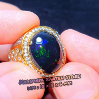 kalimaya banten full jarong black opal solid ring perak microsetting hand made