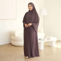 Lozy Hijab - Hafisa Abaya Set (Abaya Gamis Set Khimar Haji dan Umrah Bahan Jersey) Sparrow New Mater