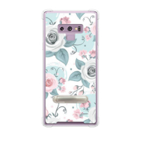 Corner4 Samsung Galaxy Note 9 四角防摔立架手機殼-童話玫瑰