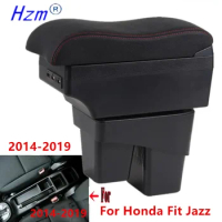 For Honda Fit Jazz Armrest box For Honda Jazz 3 Car Armrest 2014-2020 2015 2016 2017 2018 2019 Arm Storage box car accessories