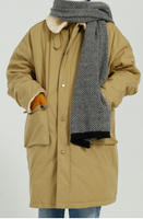 FINDSENSE X 男韓版中長款加厚復古純色棉服外套男女款外套