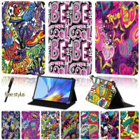 Universal Tablet Case for Huawei MatePad T8/Honor V6/MatePad 10.4/MatePad 10.8/MatePad Pro 10.8 Graffiti Art Pattern Stand Cover