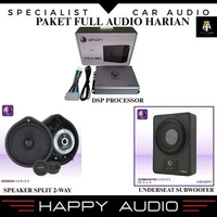 Paket Full Audio Harian (3) VENOM Speaker 2-way + Subwoofer Kolong Jok + DSP Processor Audio Mobil U