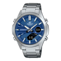 【CASIO 卡西歐】解放自我精巧簡約指針數位雙顯手錶 藍面 45.5MM(EFV-C120D-2A)