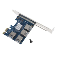 PCI for Express 1x to 4x Powered Riser Adapter Card USB PCI-E 1 to External 4 -GPU Riser Extender Card for Mining