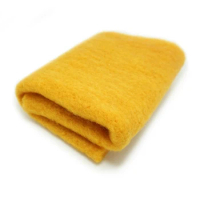 wool Batt /semi-felting wool for needle felt, felting needle ,Spinning fiber, Photo props Apricot yellow