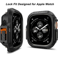 Lock Fit Designed for Apple Watch Ultra 2/Apple Watch Ultra Case with Secure Locking System Apple Watch Ultra 49mm Case - Black
