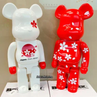 28cm 400% Pink Sakura Bearbrick Bear@Brick Action Figures DIY Painted Medicom Bearbrick Home Decoration Kids Christmas Gifts