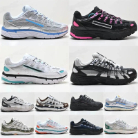 Sneakers Lari Designer P6000 Lelaki Wanita Kasut Lari P6000S Hitam Putih Khaki Serigala Kelabu Merah