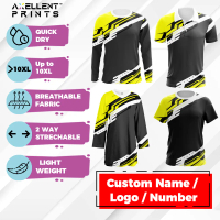 Axellent Yellow Stripe Jersey Custom Name Baju Jersey Custom Nama Tshirt Sukan Jersi Perempuan Musli