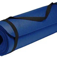 Yoga mat 72" X 24" - Extra Thick Exercise Mat - with Carrying Strap for Travel (Blue)