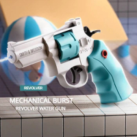 Manual Revolver Water Gun Small ZP5 Pistol Outdoor Beach Toy Mechanical Continuous Fire Mini Water Gun for Kids