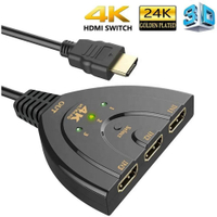 3 In 1 HDMI Switch Out Hdmi Splitter พร้อม Pigtail Cable รองรับ4K 2K 1080P Video Audio Outpu สำหรับ PC Monitor  STB