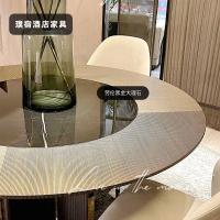 Jay Chou Same Style Marble Dining Tables and Chairs Set Designer round Dining Table Light Luxury Rotating Ho round Table