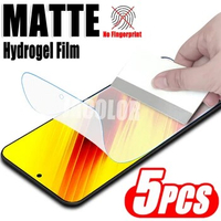 5PCS Matte Soft Film For Xiaomi Poco X4 Pro X3 NFC F4 5G F3 GT F2 Pro Safety Gel Frosted Screen Protector Not Glass X4Pro X3NFC