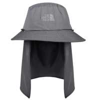 【The North Face】中性款 FLYWEIGHT BUCKET HAT 輕質透氣遮陽登山健行兩用遮陽帽(5FXD-MN8 灰色 N)