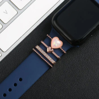 Watch Strap Charms Metal Diamond Decorative Ring For Apple Watch Band Ornament For Apple WatchS9 S8 S7 S6 SmartWatch Strap