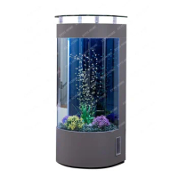 Living Room Small Household Cabinet next to Semicircle Floor Glass Aquarium Ecological Fish Tank aquarium decoration fish bowl