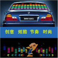 LED汽車音樂節奏燈后窗擋風玻璃裝飾燈車貼音響感應燈聲控氛圍燈