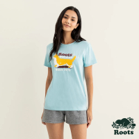 【Roots】Roots女裝-Taiwan Day系列 動物圖案短袖T恤(藍色)