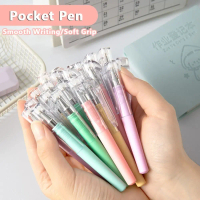 Đơn giản mini Bút bỏ túi Có thể nạp lại Màu Morandi Bút Gel Mực đen Đầu 0.5mm Bút bi Sinh viên