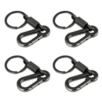 2x Sturdy Carabiner Key Chain Key Ring Polished Key Chain Spring