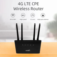 4G CPE Router WIFI Router Modem Support 32 Users with SIM Card Slot Wireless Internet Router 4 Antenna Hotspot for Home/Office