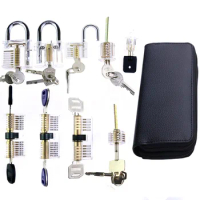 24pcs Goso Titanium Lock Tools and 9pcs Transparent Locks Practice Lock Pick Set for Training Professional Lock Set Locksmith