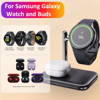 2 In 1 Fast Earphone Watch Wireless Charger for Samsung Galaxy Watch 6 5 4 3 Classic Active 2 1 Buds 2 Pro Live Charging Stand