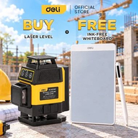 DELI TOOLS LASER LEVEL 2 LINE / 16 LINE 4D SELF LEVELING LASER HIJAU EDL332102L 2 Line Green