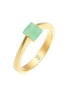 Elli Jewelry Cincin Wanita Perak 925 Lapis Emas Pyramid Giok Hijau Muda Minimalis Elegan Hadiah 56mm